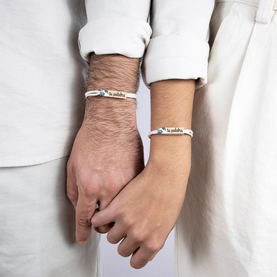 pulsera para parejas classic white
