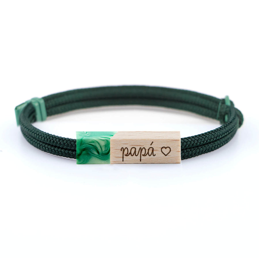pulseras personalizadas para padres corazon forest