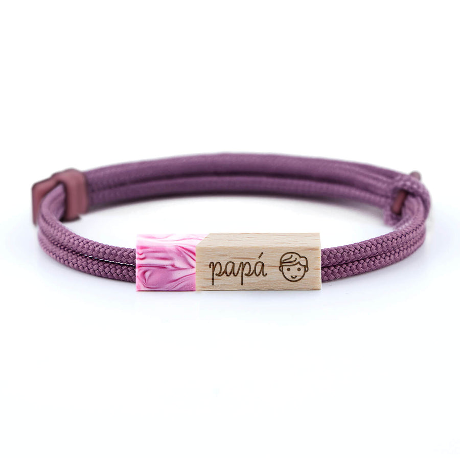 pulseras personalizadas para padres niño lilac