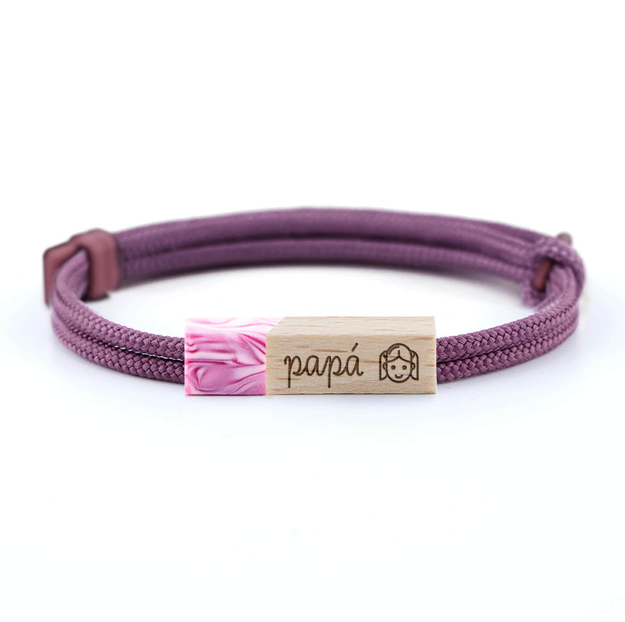 pulseras personalizadas para padres niña lilac